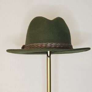 Treasure & Bond Nordstrom Olive Green Wool Felt Wide Brim Fedora Ha
